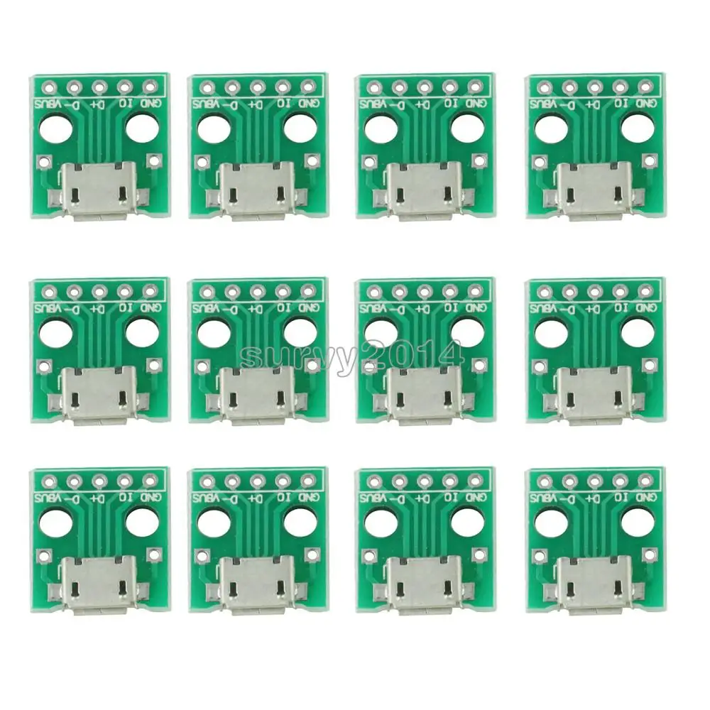 5 шт. Micro USB к DIP адаптер разъем модуль панель Женский 5-контактный Pinboard 2,54 мм Micro USB PCB