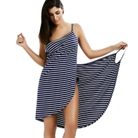 oufisun summer sexy v neck spaghetti strap backless midi dress sleeveless striped casual plus size dress womens beach dresses