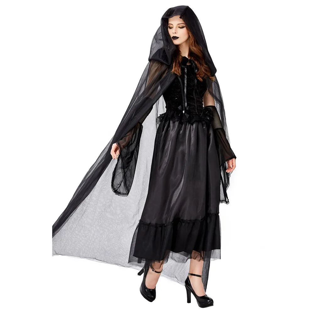 Сексуальный черный призрак невесты террор зомби волшебница праздничное