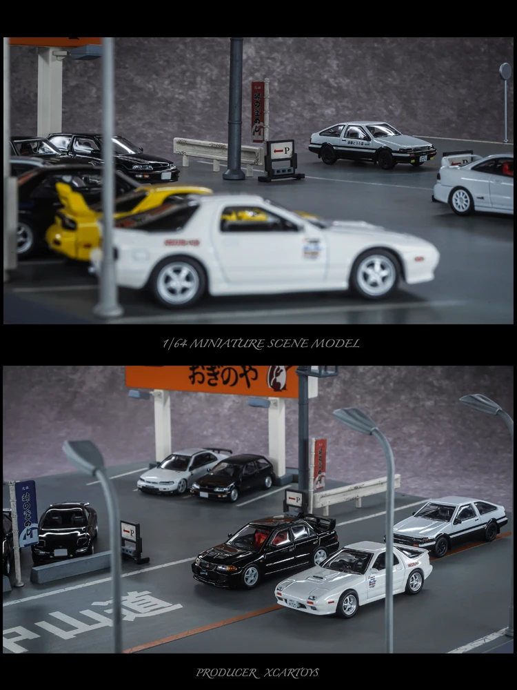 1/64 Миниатюрная модель initial D в японском уличном стиле для парковки