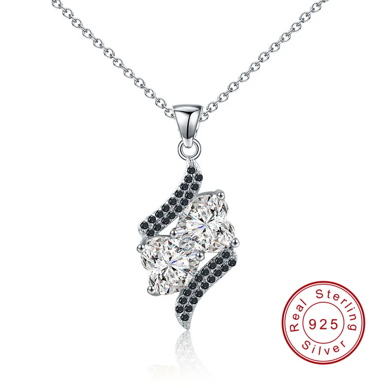 

Черное AWN 2019 Новинка топаз 925 Серебро Бесконечность ювелирные изделия Свадебные Подвески модные обручальные ожерелья для женщин P109