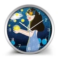 abstract oil painting wall clock%ef%bc%8c fashion non ticking sound livingroom bedroom office clock