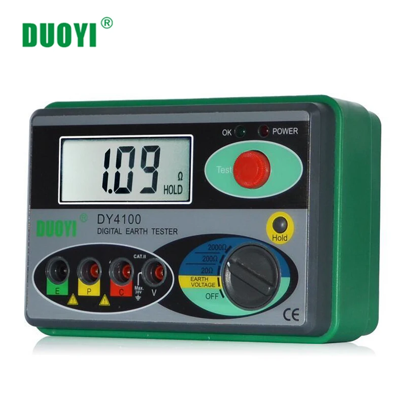 Цифровой мегомметр DUOYI DY4100 измеритель сопротивления тестер заземления 0 2000 Ом