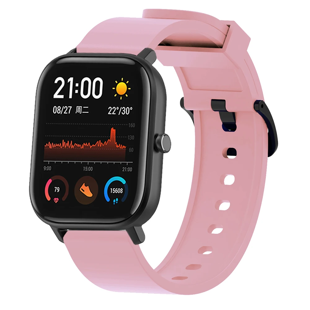 Ремешок силиконовый для Xiaomi Amazfit Bip Band 20 мм мягкий спортивный браслет смарт-часов