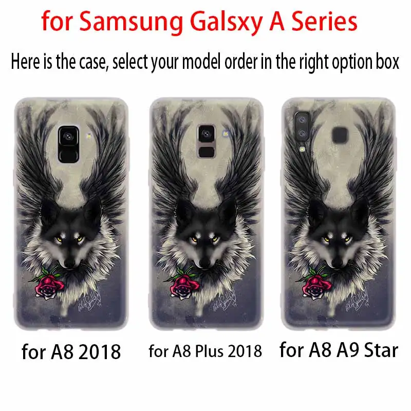 Красивые Волк Дизайн чехол силиконовый для телефона Samsung A50 A70 A80 A30 A40 A90 A6 A8 A9 A7 A5 A3
