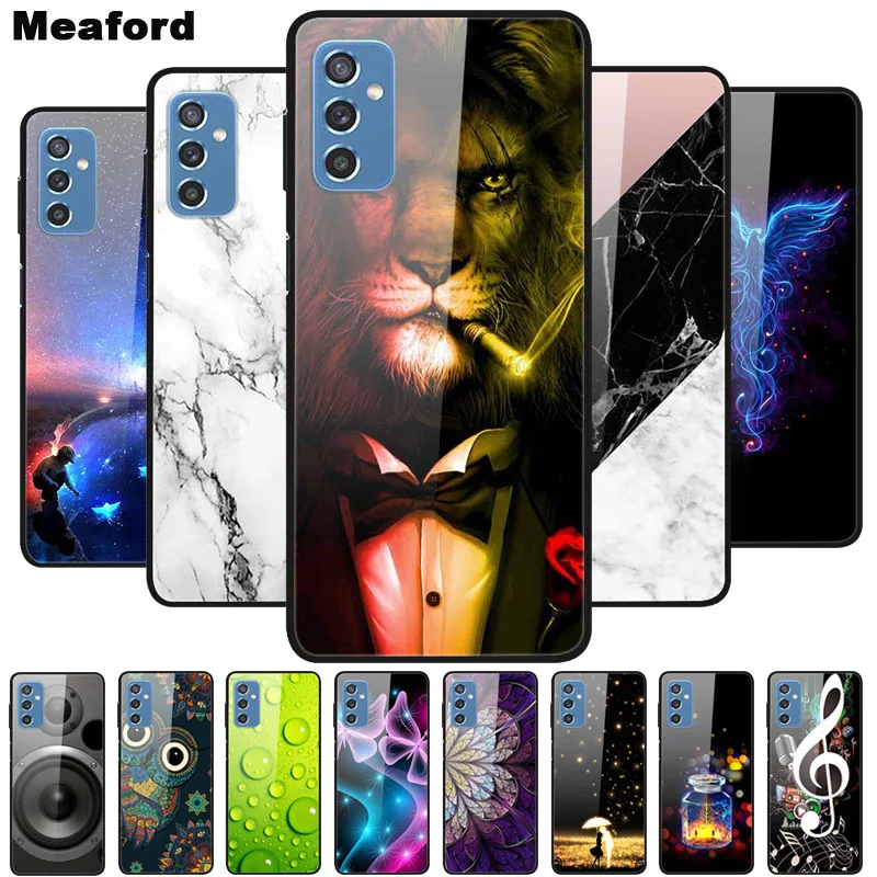 

Luxury Case for Samsung M52 5G Cover Tempered Glass Cover for Galaxy M52 a52s a52 5G Phone Case for Samsung M 52 A52S 5G Fundas