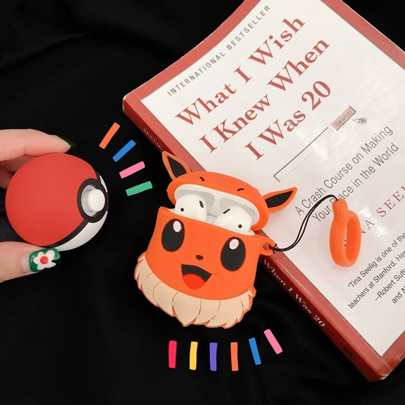3D Япония милый мультяшный Покемон Eevee Eievui корпусы гарнитурные для Apple Airpods 1/2 силиконовый защитный чехол для наушников Аксессуары