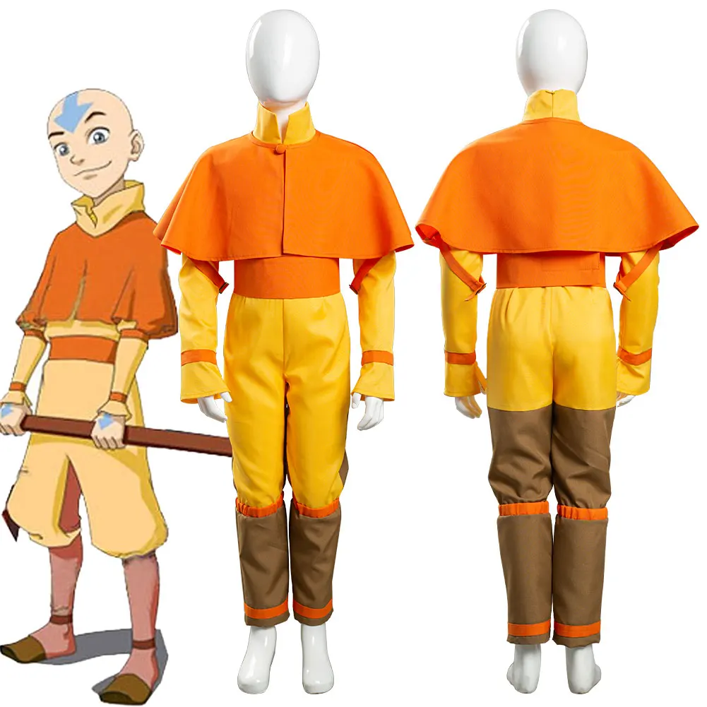 

Аватар: Последний Аватар страйбмена Aang, костюм для косплея для взрослых и детей, Детский комбинезон, наряды на Хэллоуин, карнавальный костюм