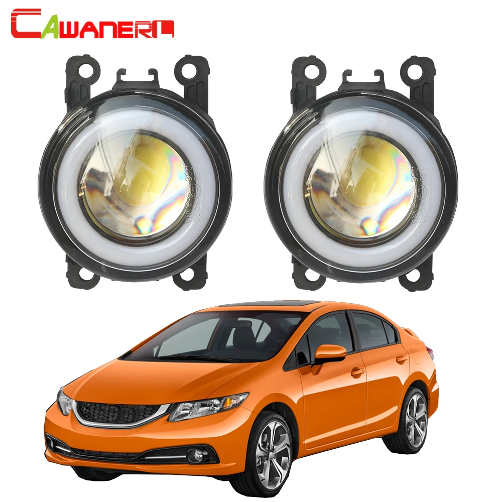 

Cawanerl For Honda Civic 2013 2014 2015 Car H11 LED Fog Light COB Angel Eye DRL Daytime Running Lamp 12V 2 Pieces