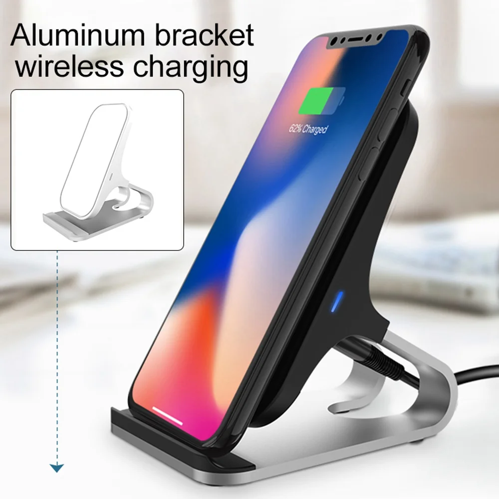 KISSCASE Qi Беспроводное зарядное устройство для iPhone XS XR X 7 8 Plus док-станция 10 Вт Быстрый держатель беспроводного зарядного устройства для samsung Galaxy S9 S8 Note 9 8