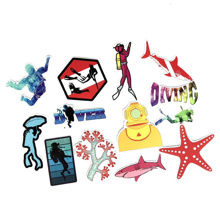 61 шт. цветная забавная наклейка с дайвером для шлема чемодан наклейки скейтборда