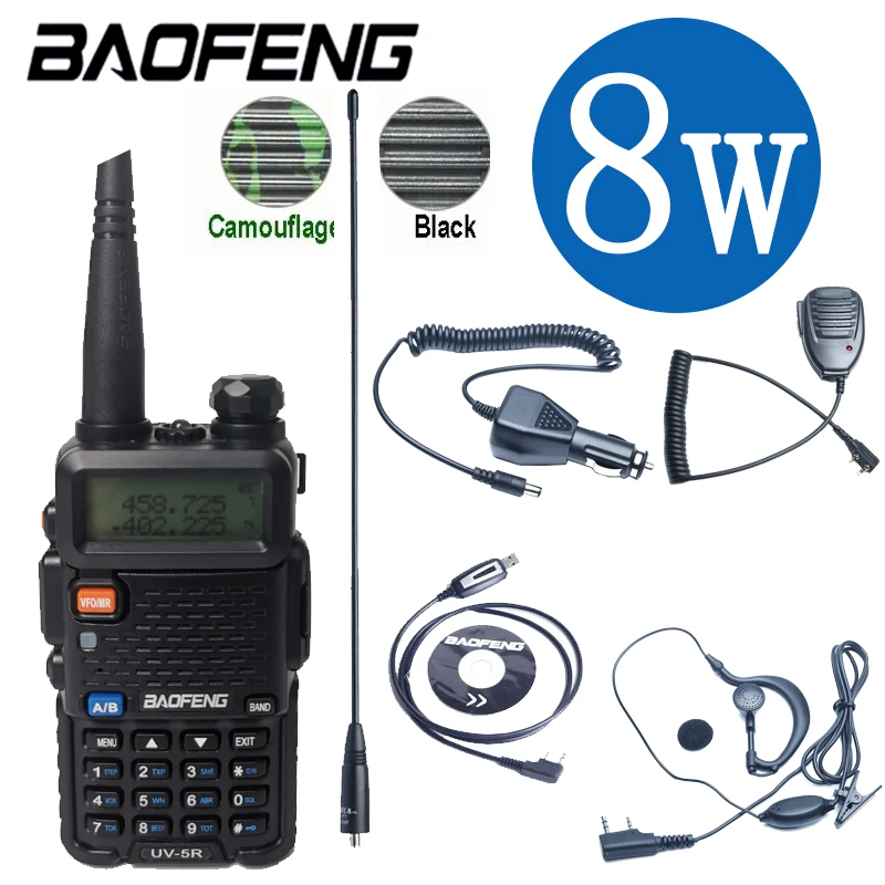 

Baofeng UV5R Walkie Talkie 10Km Real 8W Two-Way Radio UV-5R Draagbare Ham Radio UV5R Walkie-Talkie Fm Transceiver Amateur Radio