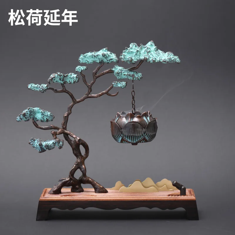 

Black Incense Burner With Chain Fountain Statue Modern Incense Burner Smoke Fountain Assuaging Encensoir Incense Burners BG50IB