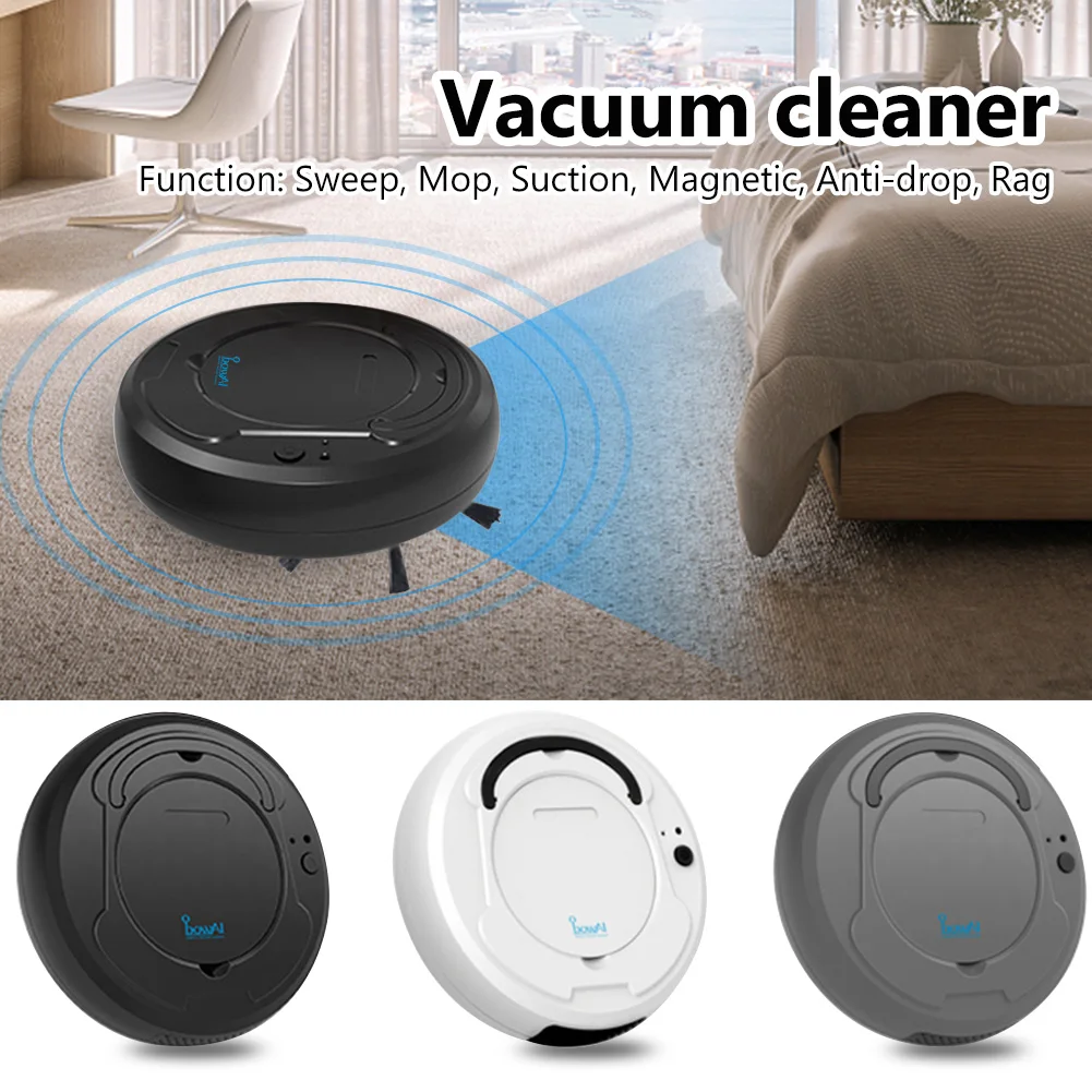 

3-In-1 Auto Smart Sweeping Robot 1200Pa Vacuum Cleaner Dry Wet Floor Mop Home Automatic Smart Sweeper Rechargeable