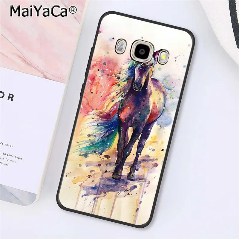 MaiYaCa чехол для телефона с акварельными лошадьми бегущими Samsung Galaxy J7 J6 J8 J4 J4Plus DUO J7NEO