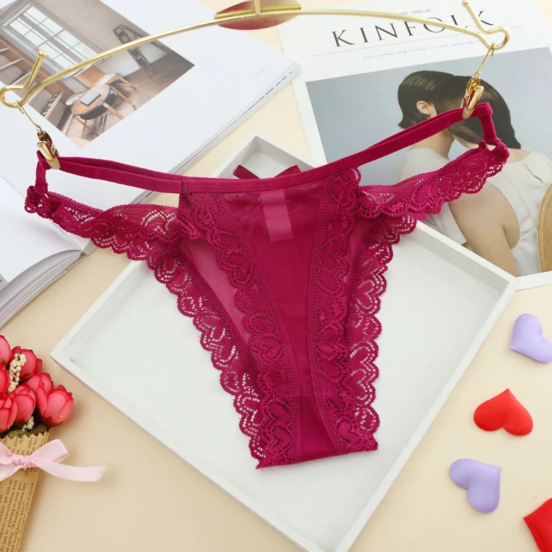 Кружевные ультратонкие сетчатые прозрачные сексуальные стринги с низкой талией