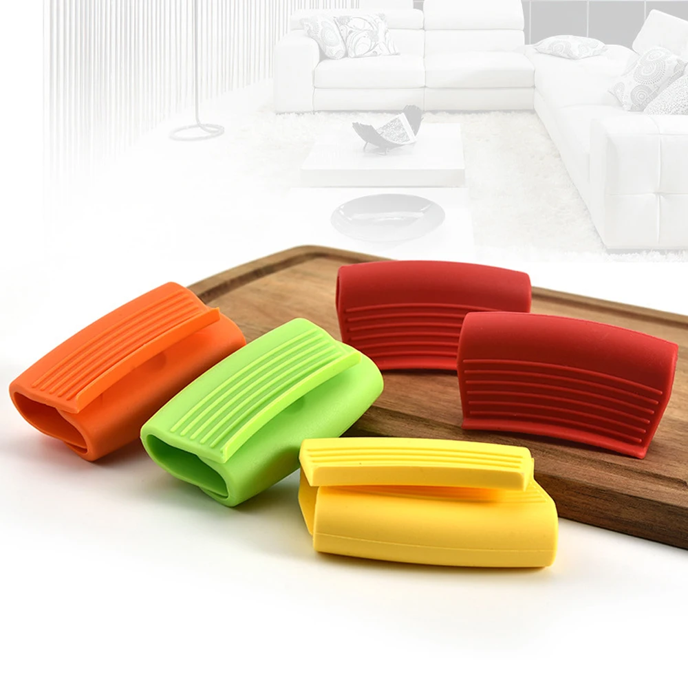 

2Pcs Anti-slip Silicone Gloves Non Stick Heat Resistant Pot Clips Hot Plate Clip Cooking Insulation Oven Mitts Pot Holder