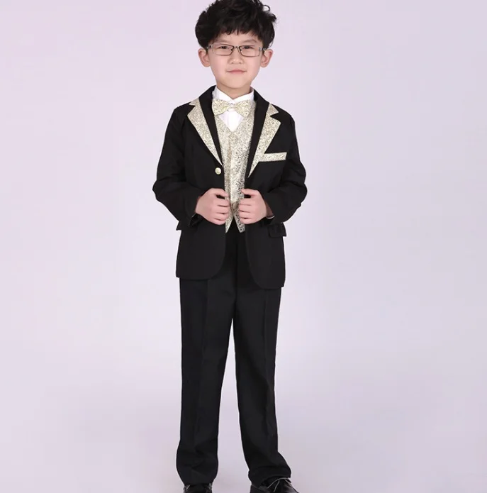 

Fashion black Boys 2 pcs/set Wedding Suits for Boy Formal Dress Suit Boys wedding suit Kid Tuxedos Page boy Outfits 2-15year
