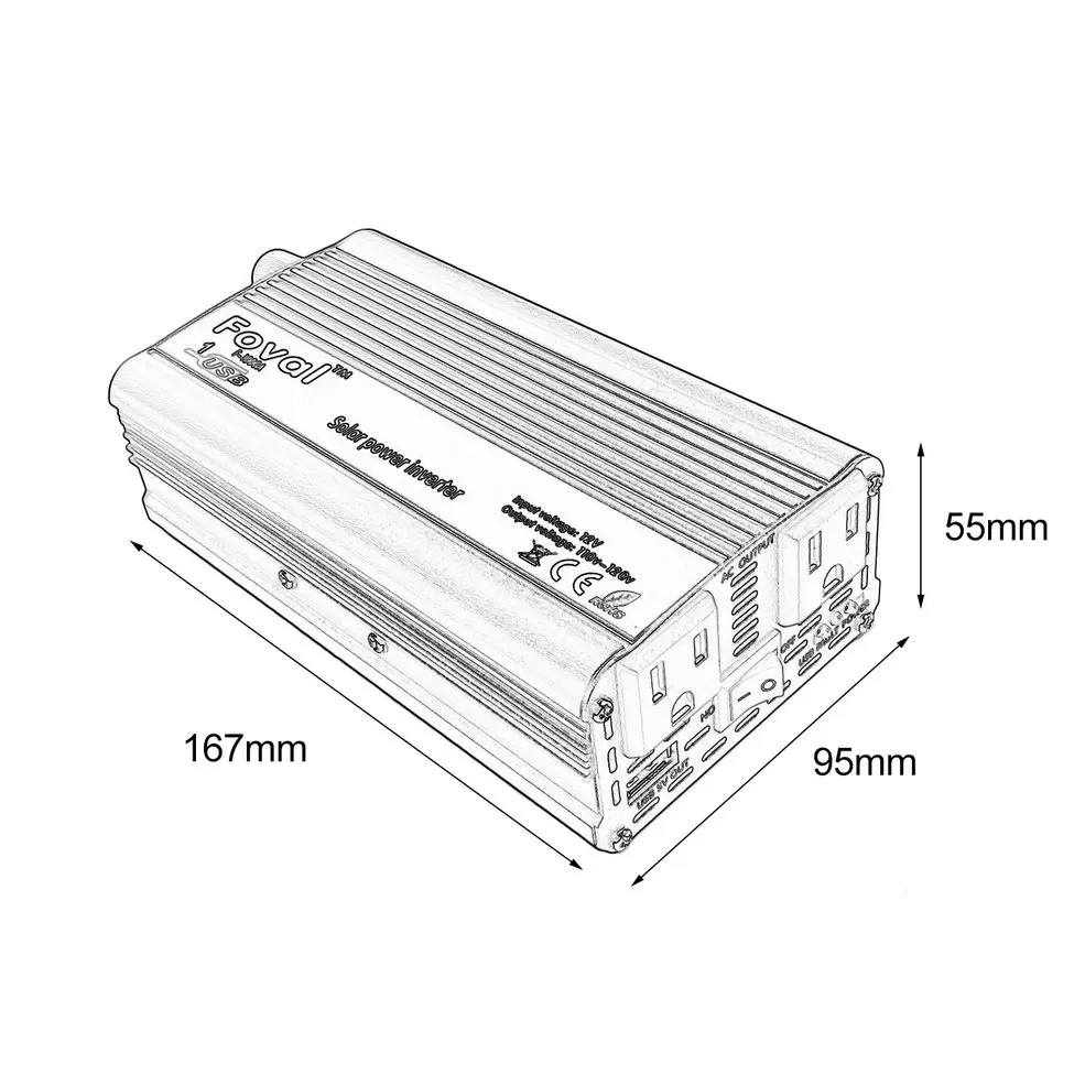 2000 Вт DC12V к AC110V автомобильный инвертор алюминиевый сплав двойной USB