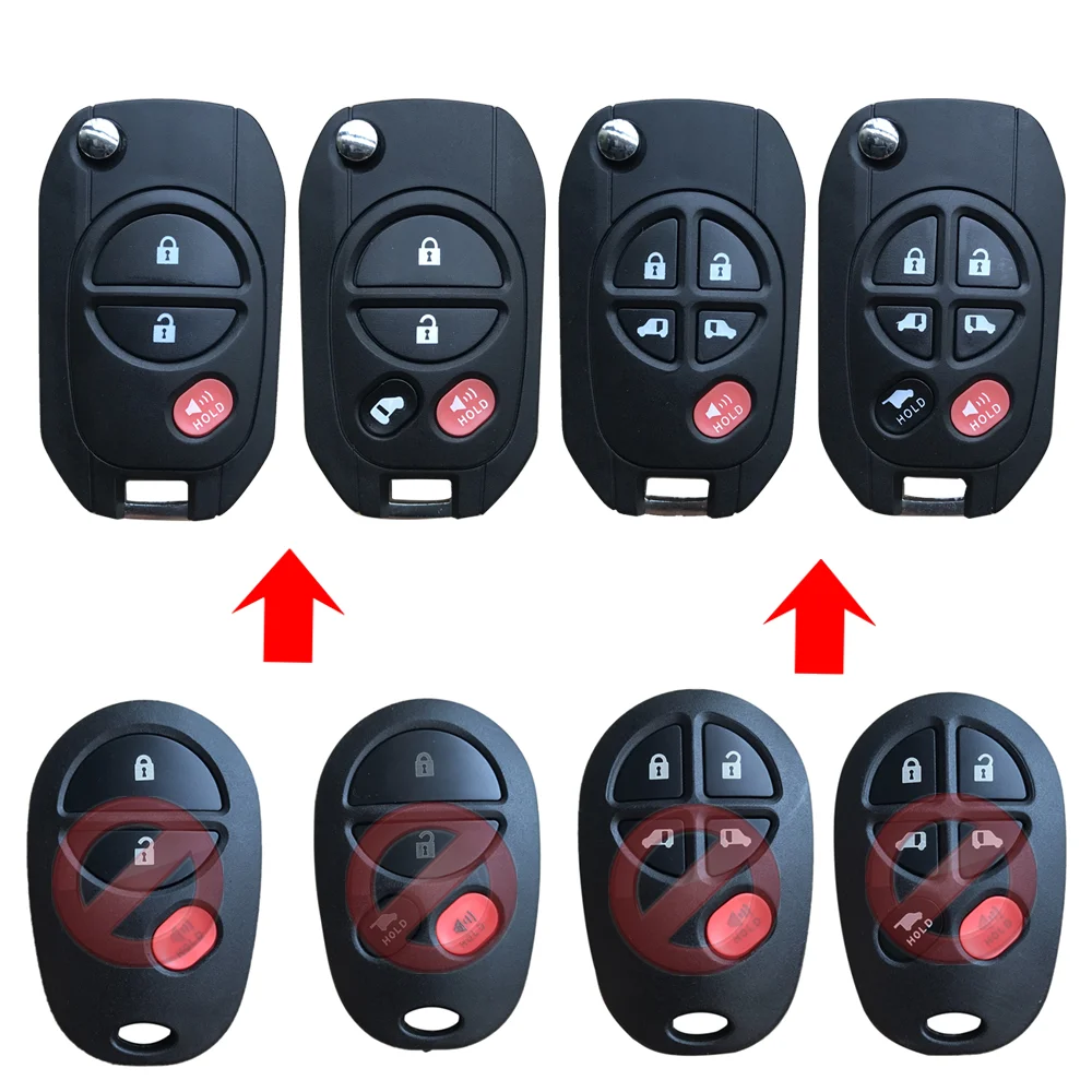 Сменный дистанционный чехол для ключа автомобиля модифицированный флип 3 4 5 6 Buttns