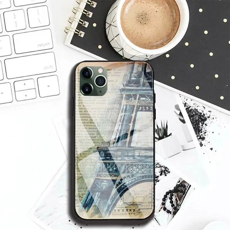 

Classic Old Newspaper Phone Case case For Iphone 11 Pro MAX XR X 7 8Plus SE2020 DIY Shockproof Glass Soft Silicone Edge