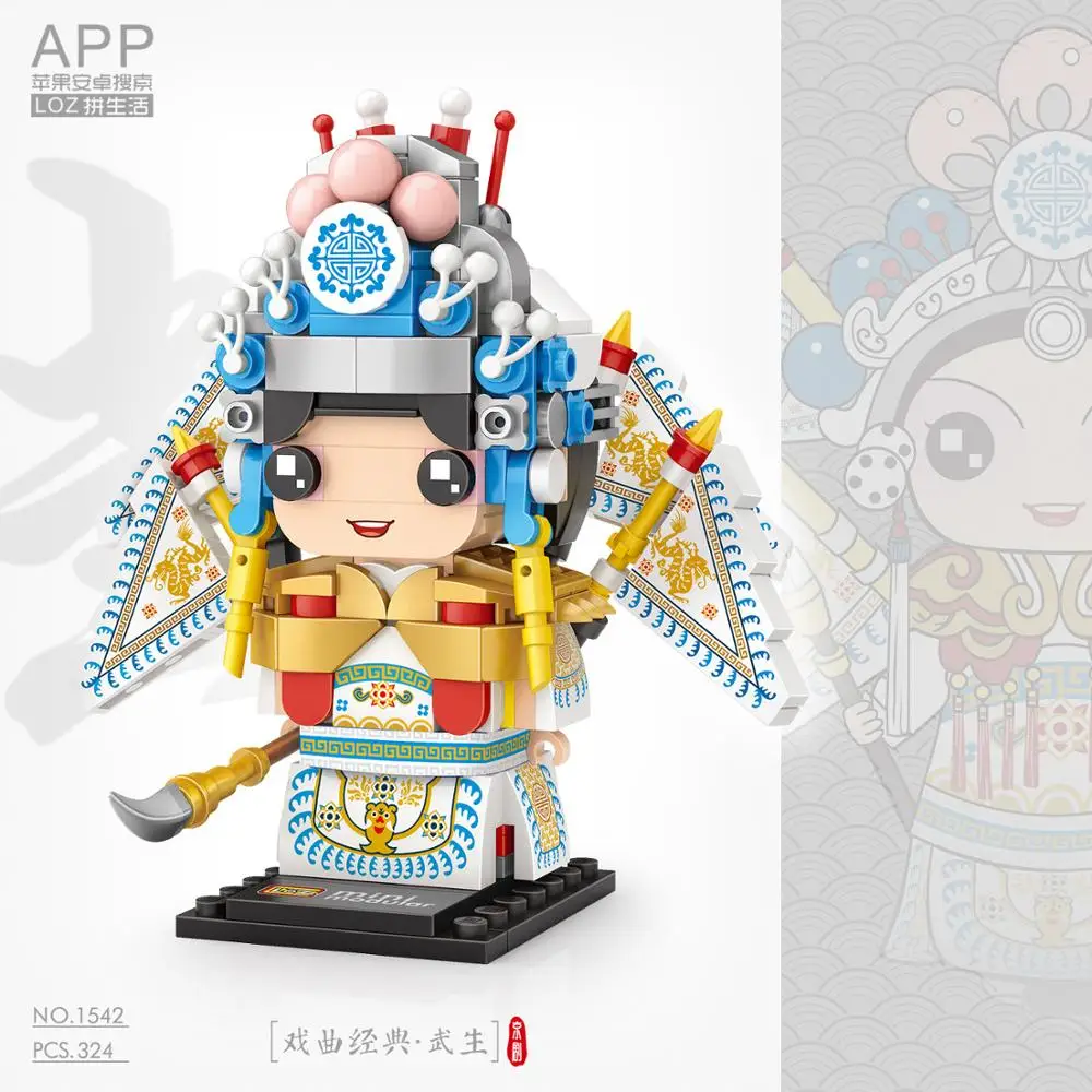 Новый LOZ мини блок GUO Chao Пекинская опера персонаж строительный модель brickheadz серии