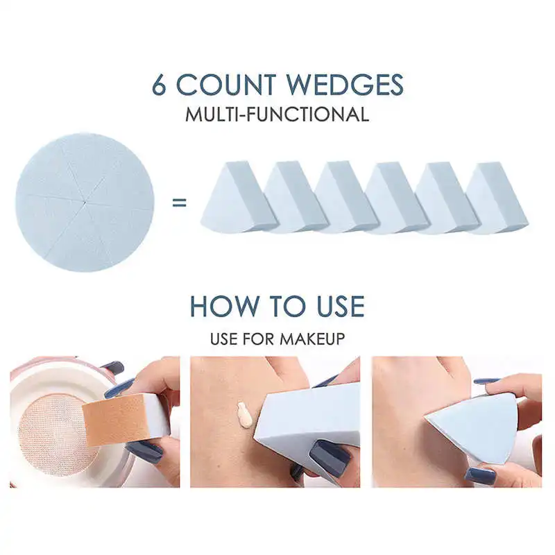 

6 Bags Sponge Puff Wet Dry Dual Use Makeup Puff Soft Concealer Sponge Puff Skin Care