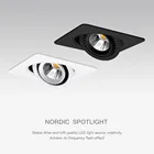 COB потолочный светильник, встраиваемый потолочный Точечный светильник, квадратный, с регулируемой яркостью 5 Вт 10 Вт 12 Вт, светодиодный светильник для гостиной, потолочный светильник для дома, отеля