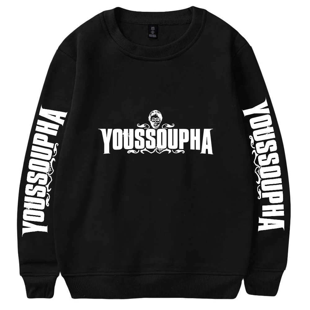 

2021 New Youssoupha 2D Print O-Neck Sweatshirt Harajuku Round Collar