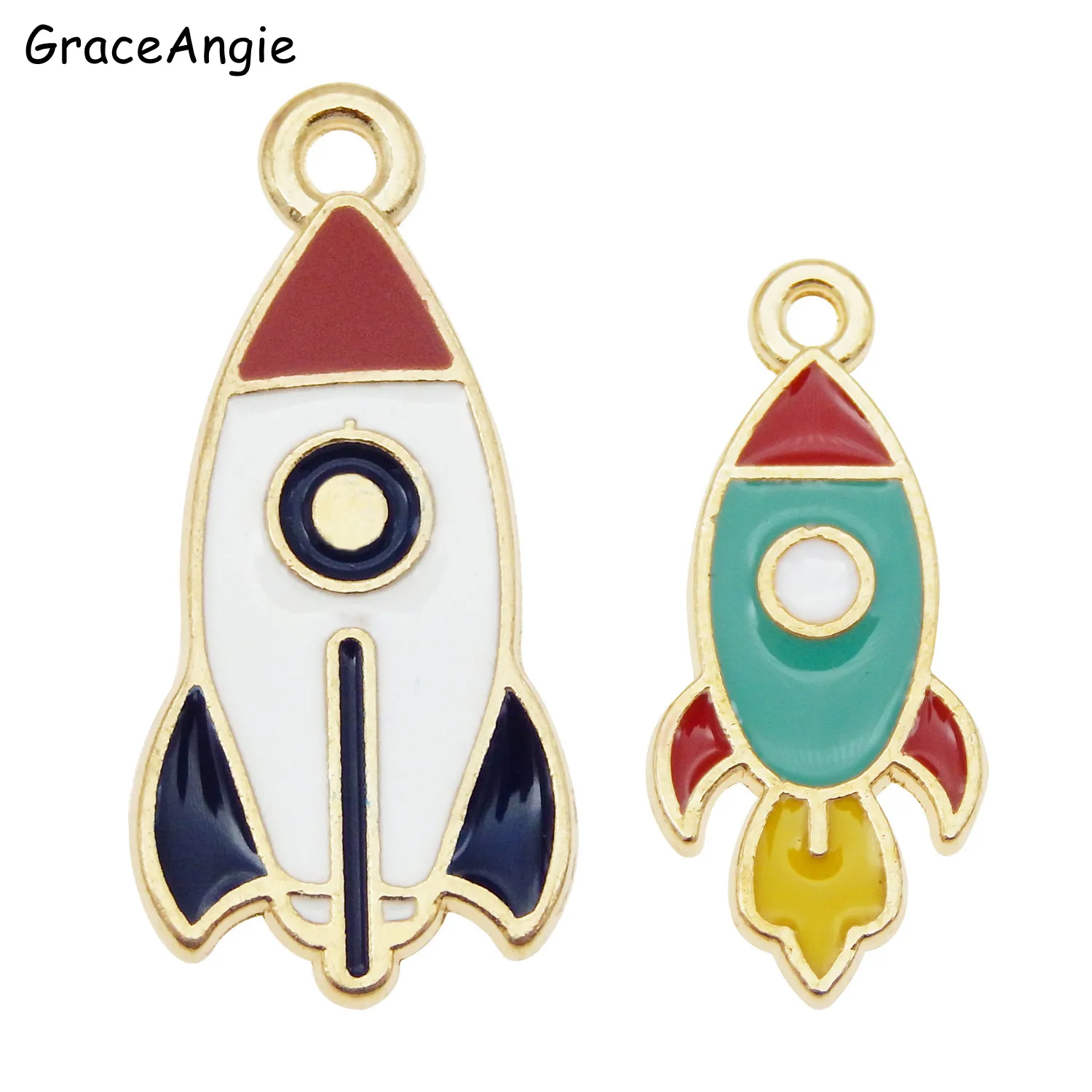 Ожерелье с подвеской в виде ракеты 6 шт. эмалированные Подвески сделай сам