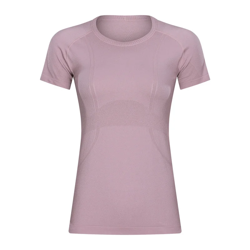 

2021 spring and summer new women's short sleeve round neck sports T-shirt running fitness top slim breathable Yoga short sleeve