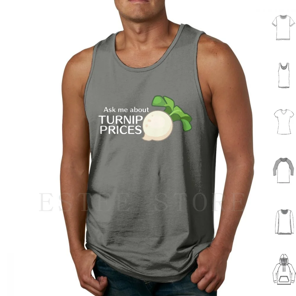 

Ask Me About Turnip Prices Tank Tops Vest Cotton Animal Animal New Horizons Acnh New Horizons Stalk Market Daisy Mae Turnips