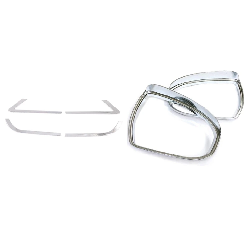 

Rear Reflector Fog Light Lamp Cover Trim Bezel Frame Styling Garnish with Rearview Mirror Eyebrow Rain Shield Cover Trim
