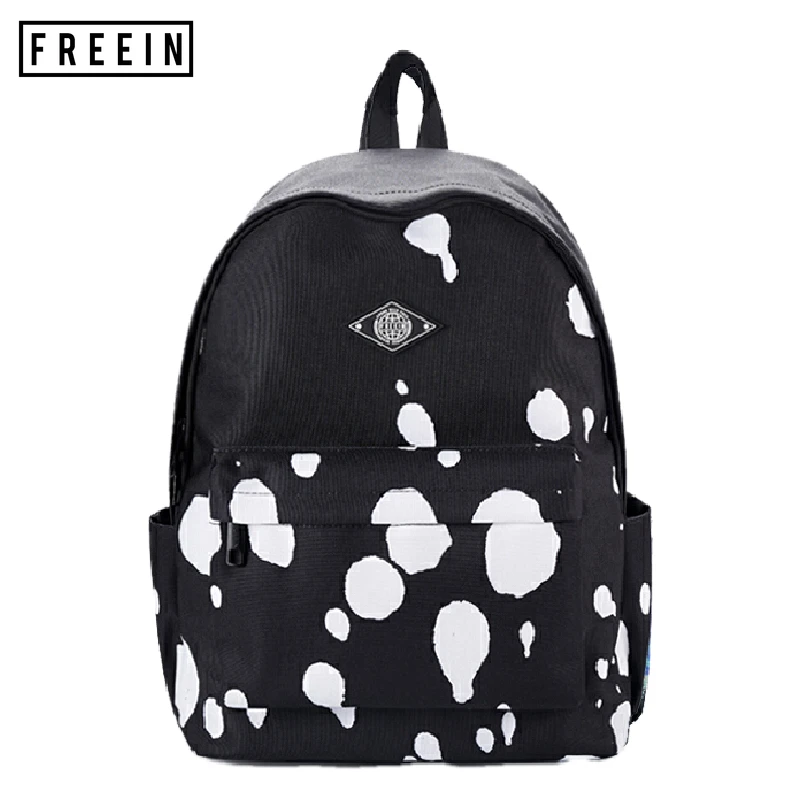 

FREEIN FashionTrend Women's Backpack for Men Unisex Ink Dots Black White Dots Simple Versatile Outdoor Sports Waterproof Summer
