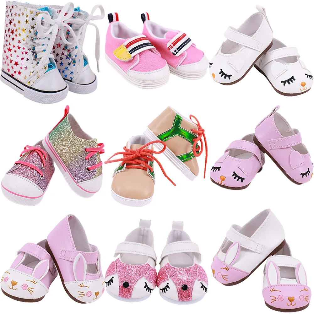 

Fit 18 inch 40-43cm Baby New Born Doll Shoes Accessories Sequin S hoes For Baby Birthday Festival Gift