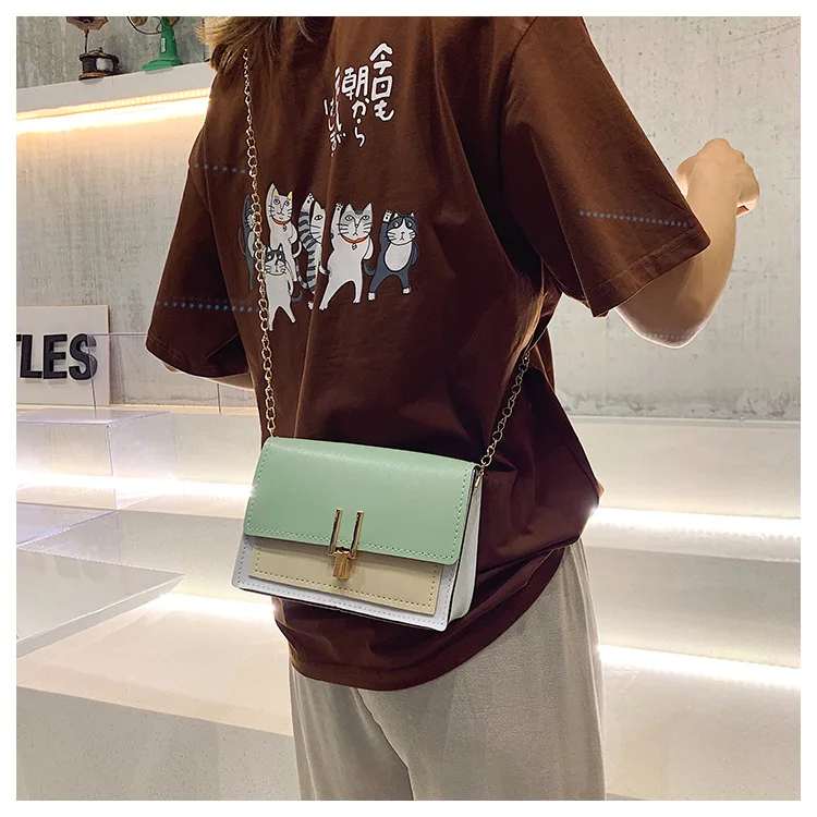 

2021 Crossbody Bag Chain Bag Handbags with Metal Chain Fashion Small Package Shoulder Bags Women PU Leather Messenger Bags