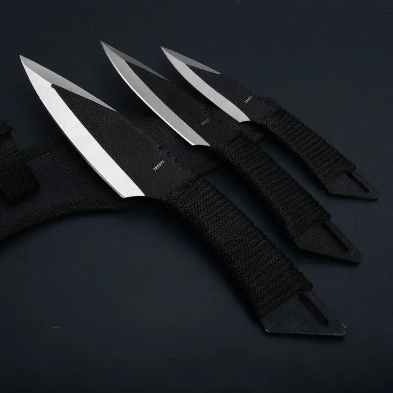 

3pcs/lot Fixed Blade Knife Tactical Camping Hunting Survival Rescue Pocket Utility EDC Tools with Nylon Sheath Diving Knifes