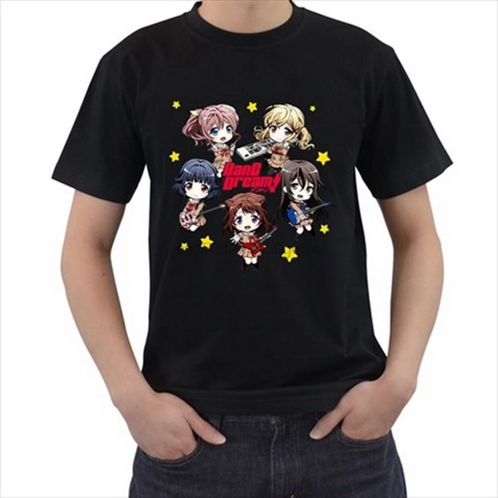 BanG Dream! Аниме Манга Мужская футболка с принтом хлопковые топы|Мужские футболки| |