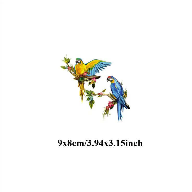 20pcs Parrot Heat Transfer Stickers Ethnic Vinyl Patches Iron On Patch For Clothing parches Appliques Jeans Jacket Patchwork | Дом и сад