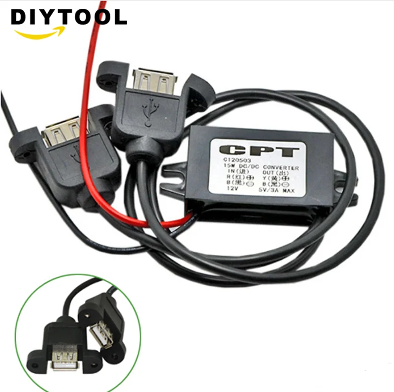 Модуль преобразователя CPT от 12 В до 5 3 А Адаптер выходной мощности USB