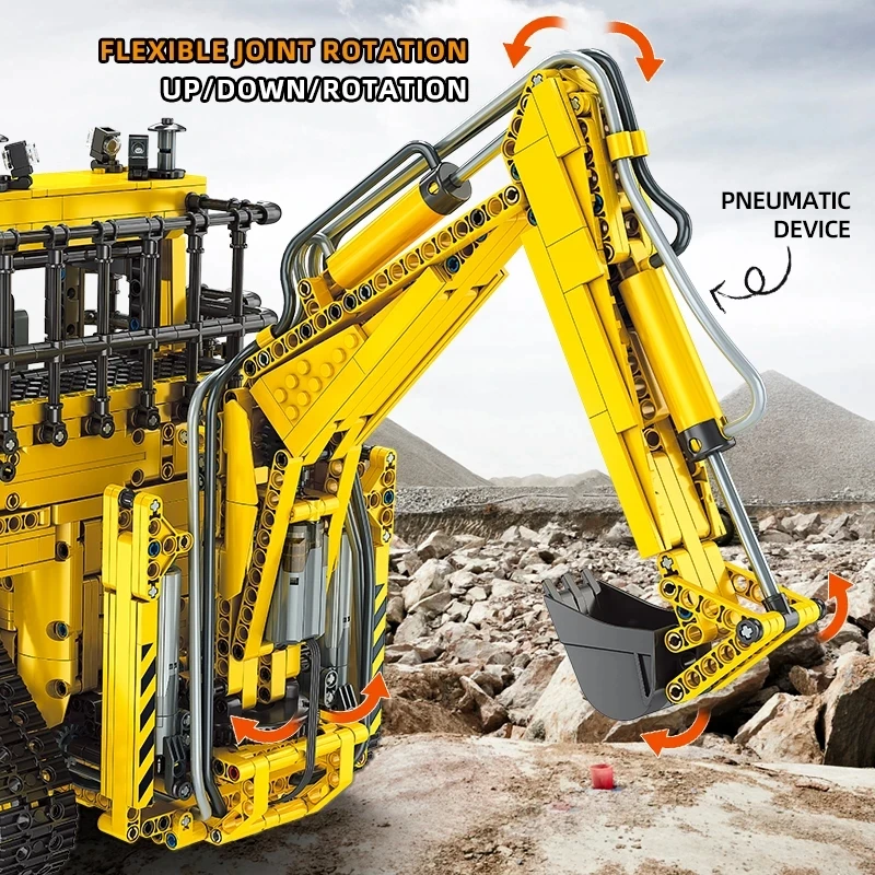 Mould King 17023 MOC высокотехнологичное приложение для бульдозера пневматический