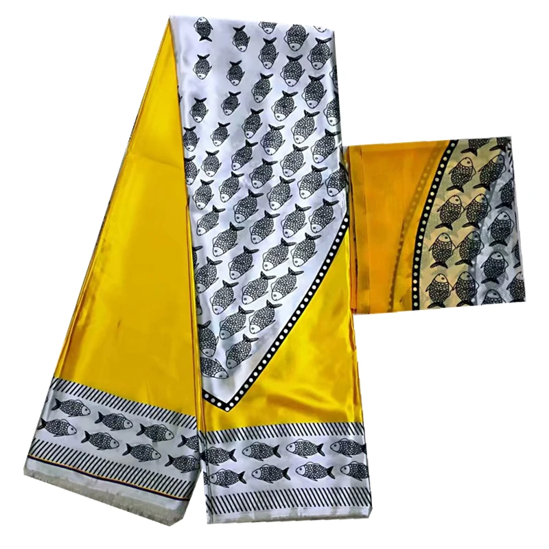 Лидер продаж белая + Красная атласная шелковая ткань Новая африканская восковая