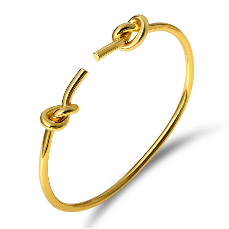 

Classic Brand Nail Knot Bracelets & Bangles Simple Gold Thin Cuff Bracelet For Women Jewelry Wedding Pulseiras Lover Gift