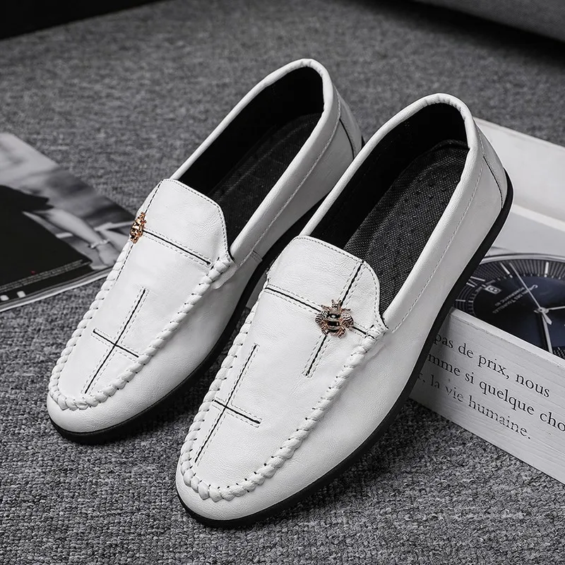 

Туфли мужские Нескользящие, повседневная обувь для вождения, удобные лоферы, Молодежная обувь, черные, на осень