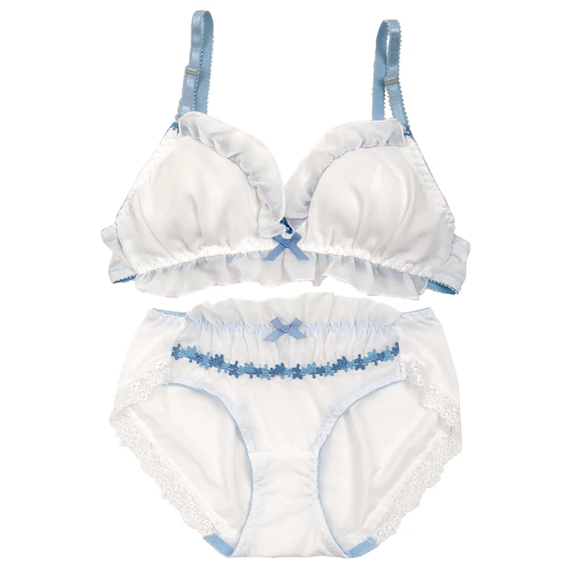 Японский Тонкий милый комплект с бюстгальтером без стальных колец для студенток