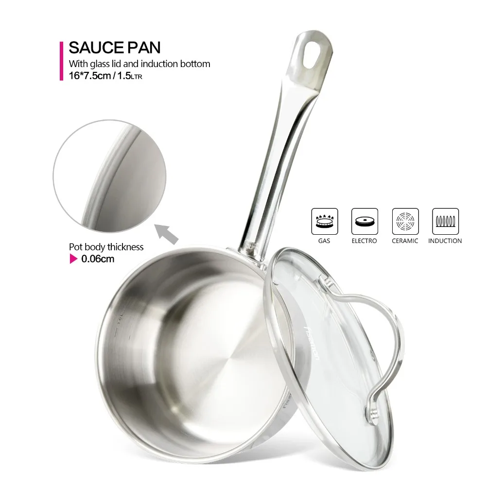 Gabriela серии наборы посуды из нержавеющей стали с 1.5L Saucepan-1.5L Casserole-3.0L Saucepot-5.1L кастрюля
