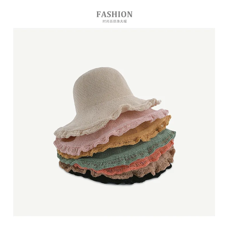 Шляпа женская летняя Складная с широкими полями повседневная трикотажная шапка