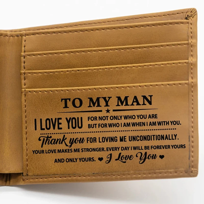 

Personalized Wallet Father's Day Gifts for Men/Him/Husband PU Leather Small Short Brand Design Purse Credit Card Holder Wallets