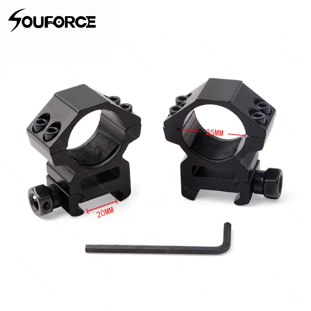 

2pcs 25.4mm Ring Weaver Scope Torch Rail Mount 20mm Picatinny Ring for Flashlight Scope Hunting Accessory
