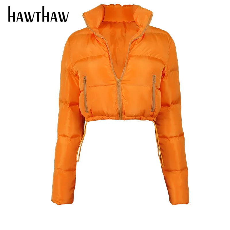 

Hawthaw Women Winter Zipper Keep Warm 2020 Clothes Long Sleeve Slim Thick Fashion Coat Cotton Padded Jacket Streetwear